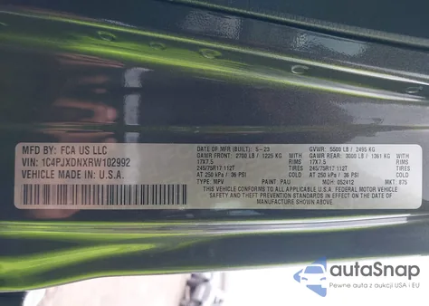 2024 Jeep Wrangler 4-Door Sport S 4X4 из США, поврежденный, VIN 1C4PJXDNXRW102992